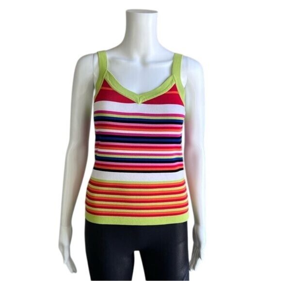 Cyrus Striped Multicolor Sleeveless V-Neck Camisole - M - Picture 1 of 7
